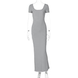 Women Dresses Spring and Summer Sexy Backless Short Sleeve Dress
