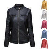 Red Leather Jacket Casual Leather Clothing Coat