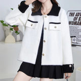 Women Knitwear Spring and Autumn Lapel Knitted Cardigan