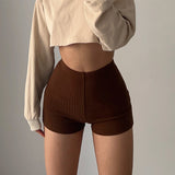 Women Yoga Sports Shorts Skinny Knit Sexy Sports Hot Pants