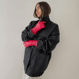 Women Trench Coat Autumn and Winter Woolen Thick Coat Coat