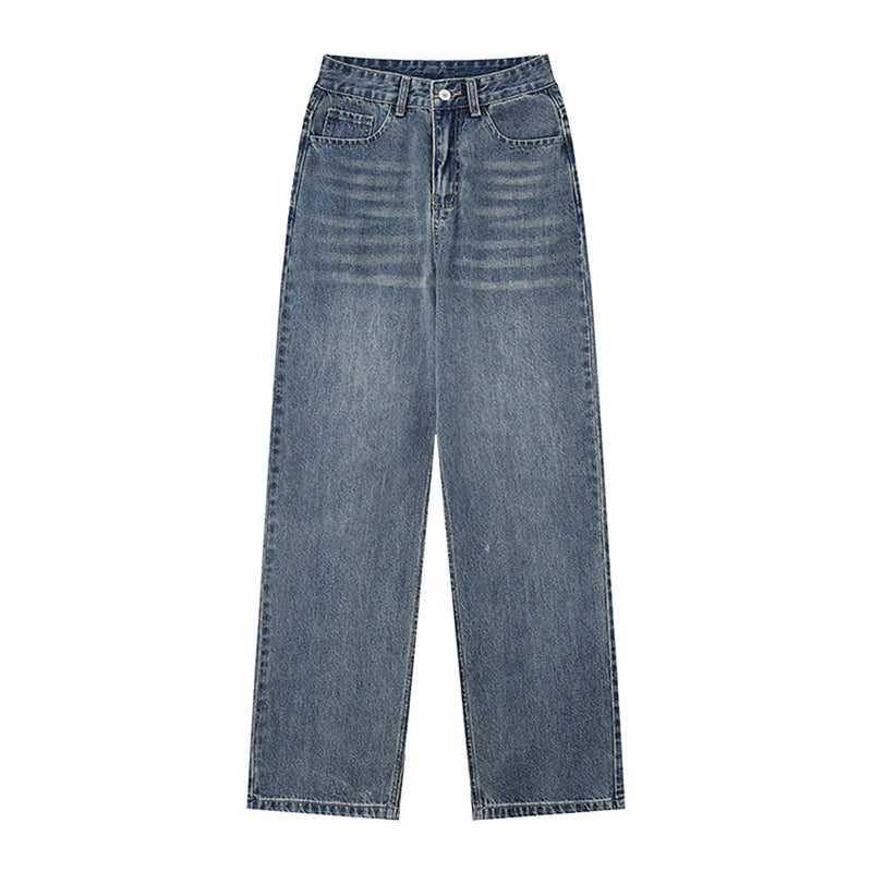 Women Pants Vintage High Waist Jeans Loose Straight Wide Leg Pants