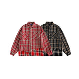 Unisex Jacket Vintage Scottish Plaid Stitching Jacket Men and Women Couple Jacket