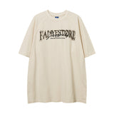 Men T Shirt Graffiti Washed and Worn Short Sleeve T-shirt