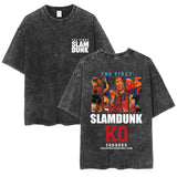 SLAM DUNK washed old cotton t-shirt printed short-sleeved undershirt