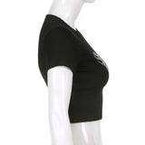 Women T-shirt Summer Slim Fit Midriff-Baring T-shirt