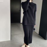 Women Knitted Two-Piece Set Autumn and Winter Suit Skirt Z822