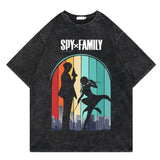 Washed retro T-shirt printed graphic casual cotton summer short sleeves