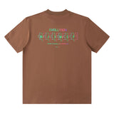 Men T Shirt Vintage Letter Print Short-Sleeve T-shirt Oversize for Men and Women