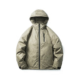 Unisex Winter Cotton Coat Decorative Hooded down Jacket Vintage Outdoor Waterproof down Jacket