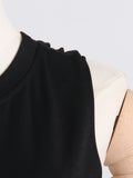 Women Dresses Sexy round Neck Sleeveless Hollow Dress (Qymy0409)