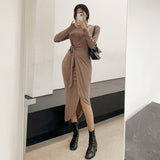 Women Dresses Beige Openwork Dress Long Skirt Bow Hip Skirt