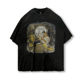 Men T Shirt Vintage Short Sleeve T-shirt Retro Loose Half Sleeve