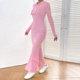 Women Dress Fall/Winter Slim Hip Hooded Long Sleeve Casual Dress