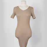 Women Dresses V-neck Short Sleeve Dress