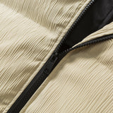 Unisex Winter Cotton Coat Stitching Pleated Fabric Stand Collar down Vest