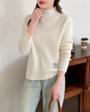 Women Knitted Pullover Turtleneck Autumn Winter Sweater Casual Loose Top