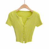 Women Sweater Knit Wear Vintage Knitted Cardigan Women's V-neck Top