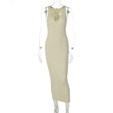Women Dresses Sexy Dress Summer Sexy U Collar Sleeveless Slim Fit Skirt
