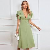Women Dress Spring/Summer V-neck Sexy Backless Long Dress