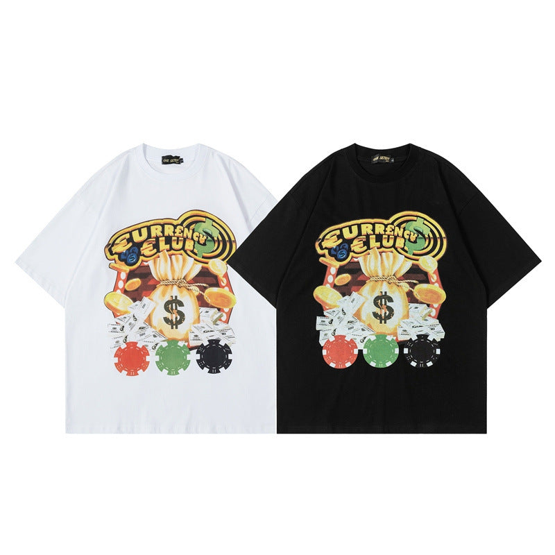 Men T Shirt Vintage Print Short Sleeves T-shirt