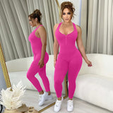 Women Jumpsuit Summer Slim-Fit Zipper Overalls