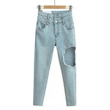 Women Pants Summer Sheath Ripped Jeans