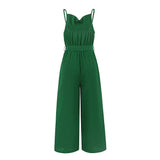Women Date Dress Summer Sexy Slim-Fit Suspender Wide-Leg Jumpsuit Trousers