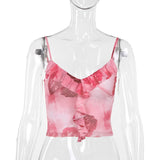 Women Tops Jf24072 Summer Slim Fit Vest Mesh Camisole Top