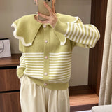 Women Knitwear Spring and Autumn Stripes Sweaters Cardigan