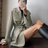 Women Trench Coat Autumn and Winter Suit Women's Loose Mid-Length Coat