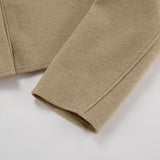 Women Trench Coat Woolen Coat O-neck Short Casual Loose Autumn Winter Retro