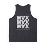 Men Vest Letter Print Vest Hip Hop Oversize Sleeveless T-shirt