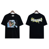 Denim Tears T Shirts Kapok T-shirt Vintage Woman Avatar Oil Painting round Neck Short Sleeve