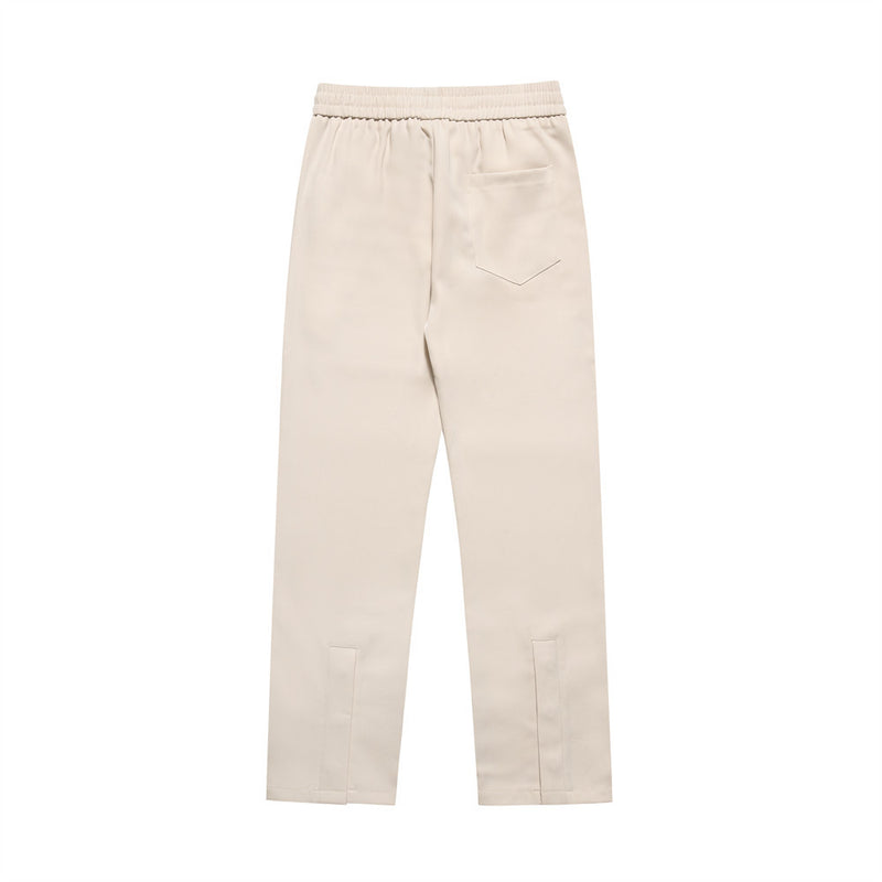 Men Sweatpants Casual Pants Men's Button Slit Loose Simple Straight Trousers