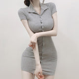 Women Dresses Short Sleeve Dress Short Skirt Hip Skirt