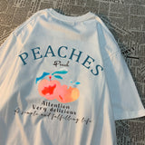 Peaches Attention Very Delicious Letters Men T Shirt Hip Hop