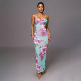 Women Dresses Summer Slim Fit Long Dress Sling Dress