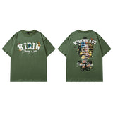 Men T Shirt Floral Print Crew Neck Couple T-shirt