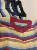 Women Knitted Cardigan Short Striped Color Matching Sweater Cardigan Coat