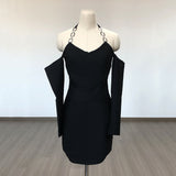 Women Evening Dress Bandage One-Piece Dress Backless Sexy Dress