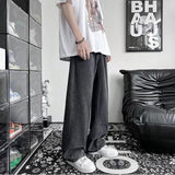 Men Jeans Oversize Autumn Wide Leg Pants Baggy Straight Trousers