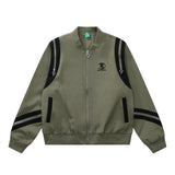 Women Jacket Zipper Coat Spring and Autumn Loose Lapel Sport Cardigan