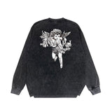 Amiri Long-Sleeve Shirt Little Angel Pattern Vintage Long Sleeve T-shirt