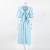 Women Dress Light Blue Dress Loose Casual Dress