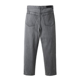 Men Jeans Straight Jeans Men's Gray Black Wide Leg Trousers