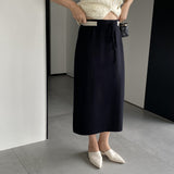 Women Knitted Skirt Autumn and Winter Simplicity Skirt Straight Skirt