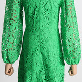 Women Dresses Spring Dress Stand-Collar Hollow-out Dress (Qymy0409)