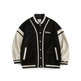 Unisex Jacket Vintage Baseball Jacket Men's and Women's Loose Corduroy Embroidered Jacket