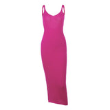 Women Dresses Summer V-neck Strap Backless Dress